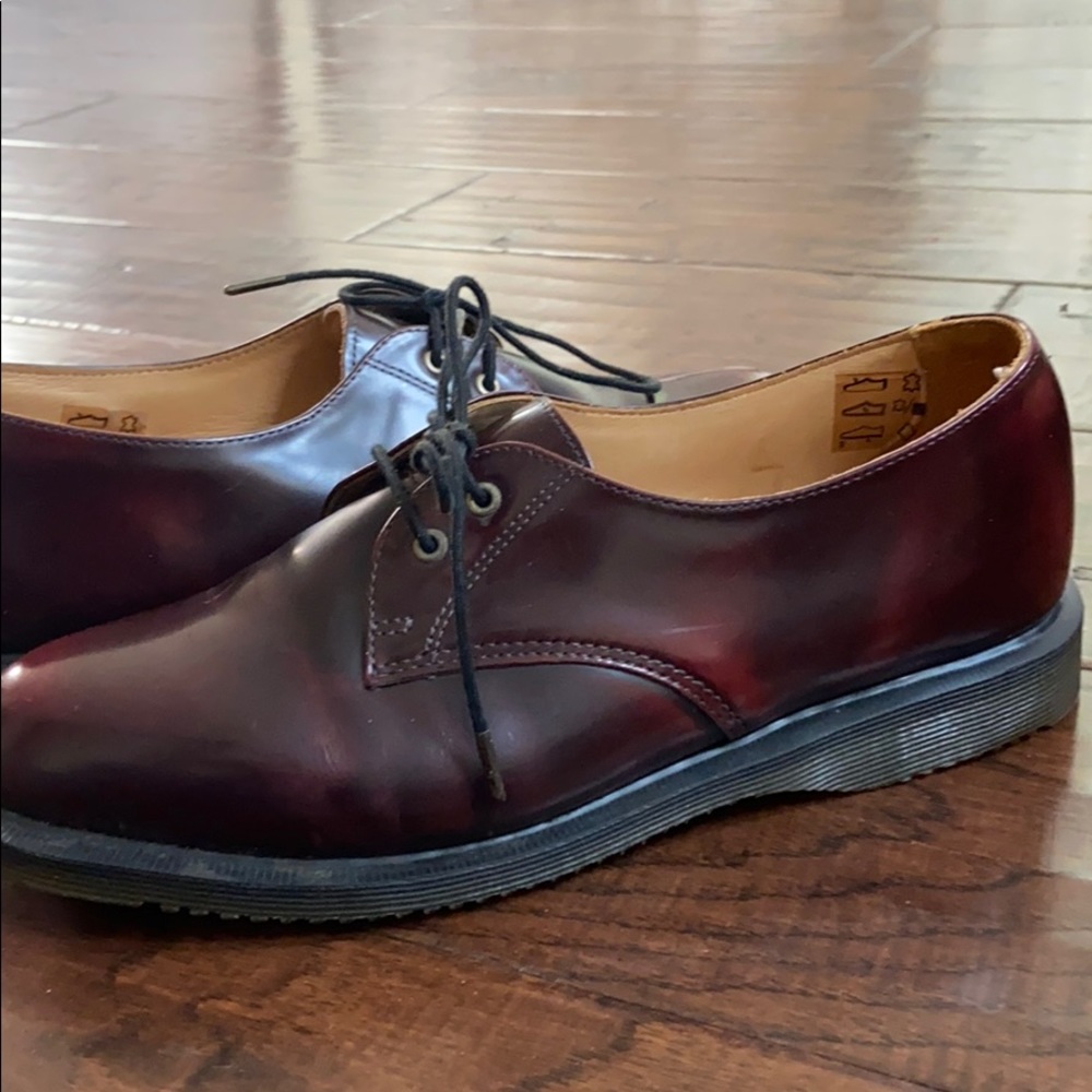 Dr. Martens Women's Oxford Lace-Up Shoes in Cherry Red - Picture 3 of 7